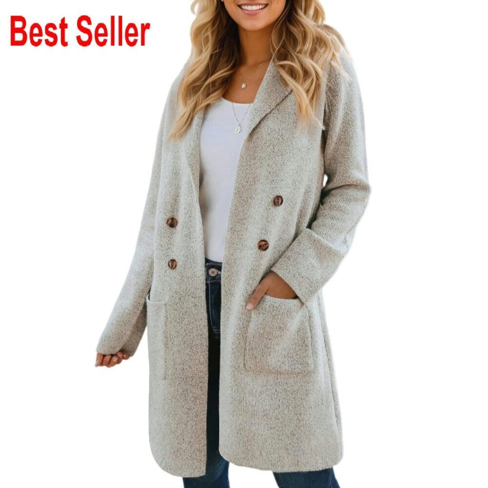 Chunky Knit Cardigan Coat Open Front Oversized Chic Fall Winter Layering